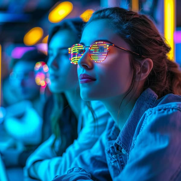 AI-generated image of students learning technology