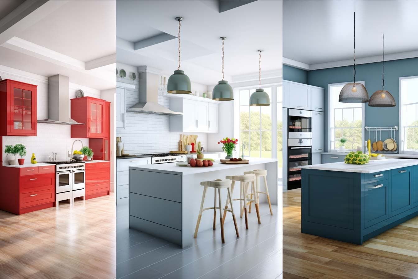 AI-generated variations of the same kitchen design